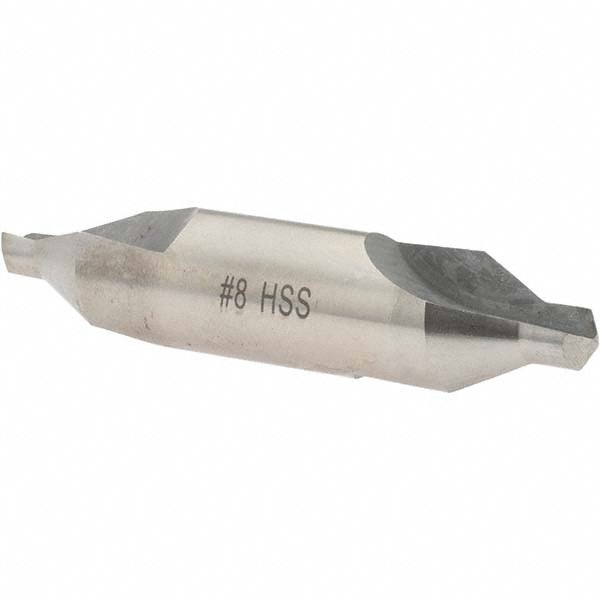 Combo Drill & Countersink: #8, 3/4" Body Dia, 600, High Speed Steel