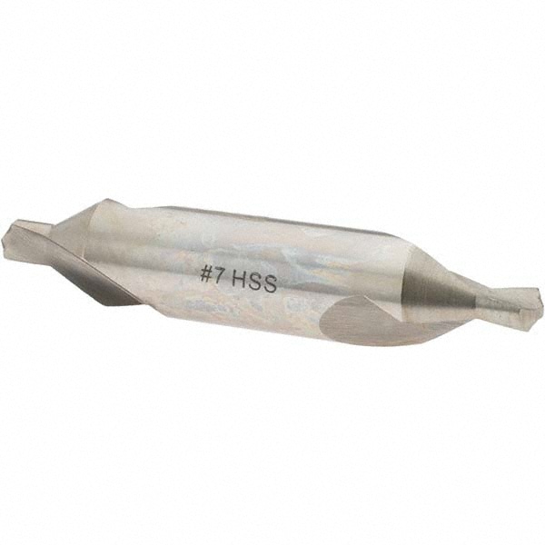 Combo Drill & Countersink: #7, 5/8" Body Dia, 600, High Speed Steel