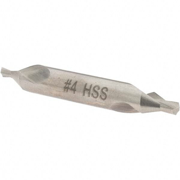 Combo Drill & Countersink: #4, 5/16" Body Dia, 600, High Speed Steel