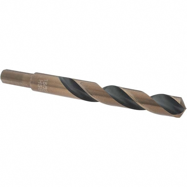 Reduced Shank Drill Bit: 15/32'' Dia, 3/8'' Shank Dia, 135 0, High Speed Steel