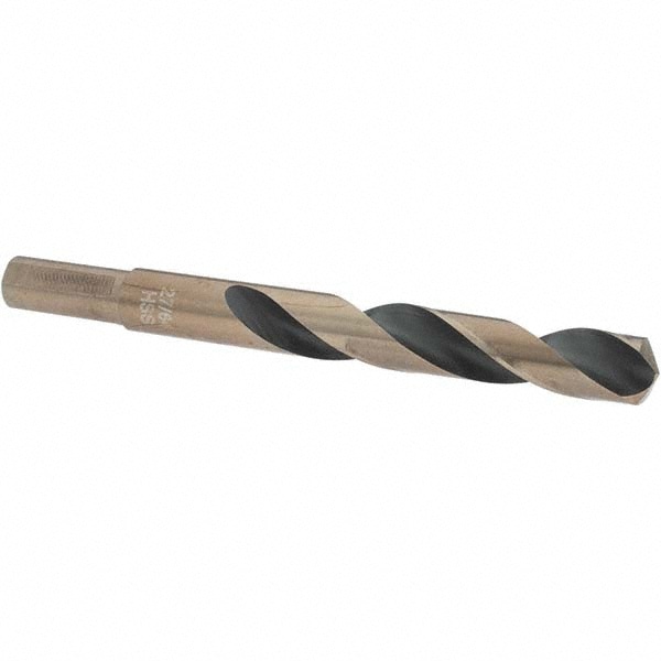 Reduced Shank Drill Bit: 27/64'' Dia, 3/8'' Shank Dia, 135 0, High Speed Steel