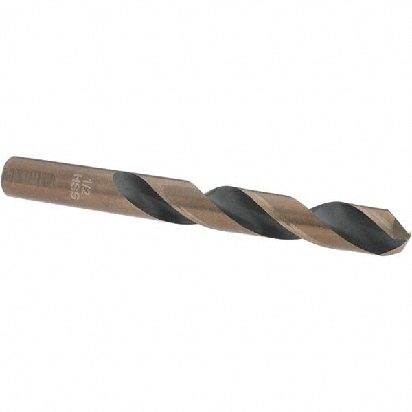 Mechanics Drill Bit: 1/2" Dia, 135 ° Point, High Speed Steel, Weldon Shank, Split Point