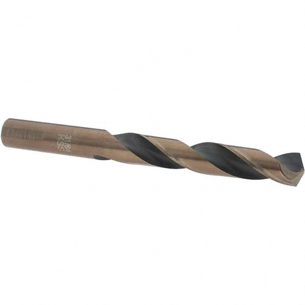 Mechanics Drill Bit: 31/64" Dia, 135 ° Point, High Speed Steel, Weldon Shank, Split Point