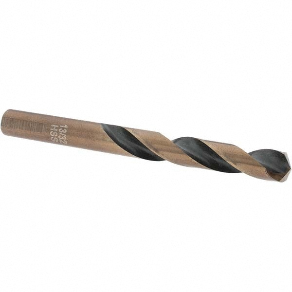 Mechanics Drill Bit: 13/32" Dia, 135 ° Point, High Speed Steel, Weldon Shank, Split Point