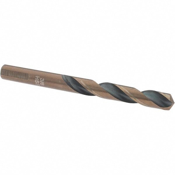 Mechanics Drill Bit: 3/8" Dia, 135 ° Point, High Speed Steel, Weldon Shank, Split Point