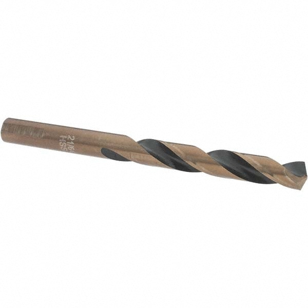 Mechanics Drill Bit: 21/64" Dia, 135 ° Point, High Speed Steel, Weldon Shank, Split Point