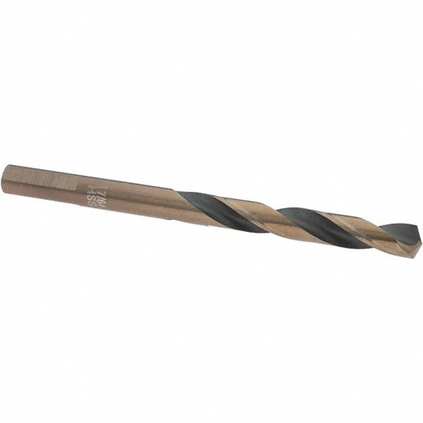 Mechanics Drill Bit: 17/64" Dia, 135 ° Point, High Speed Steel, Weldon Shank, Split Point