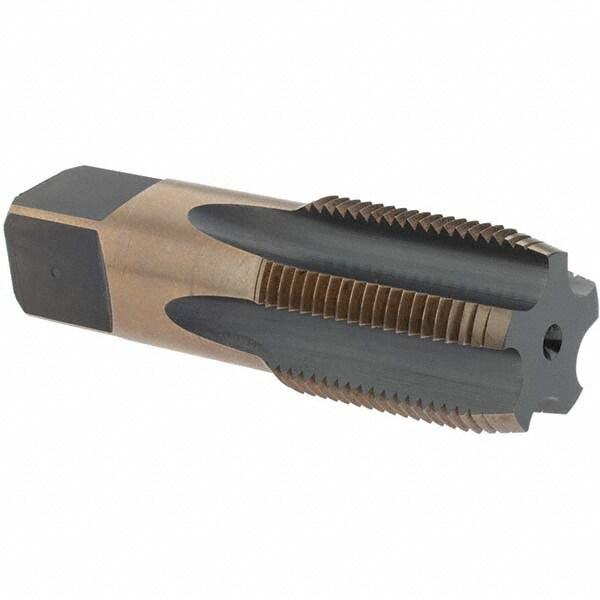 Standard Pipe Tap: 3/4-14, NPS, 5 Flutes, High Speed Steel, Oxide & Gold Finish
