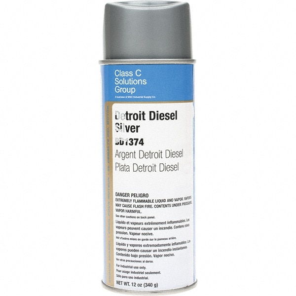 Enamel Spray Paint: Silver Aluminum, 16 oz