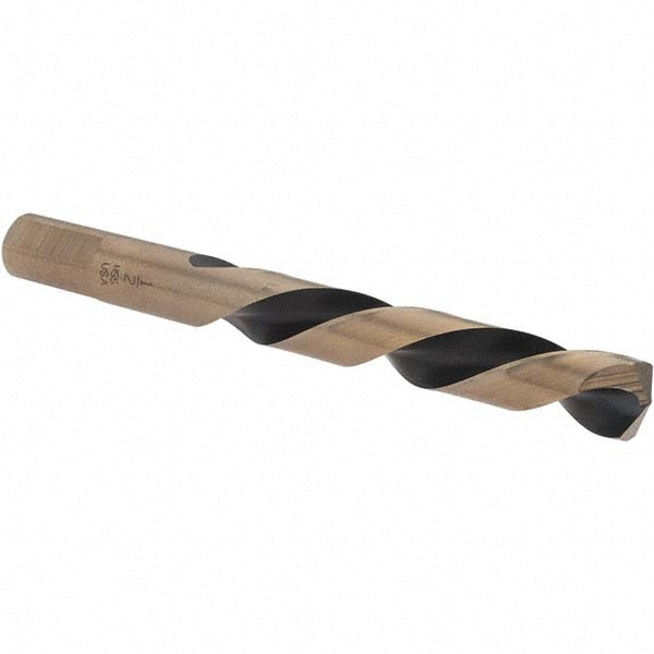 Mechanics Drill Bit: 1/2" Dia, 135 ° Point, High Speed Steel, Weldon Shank, Split Point