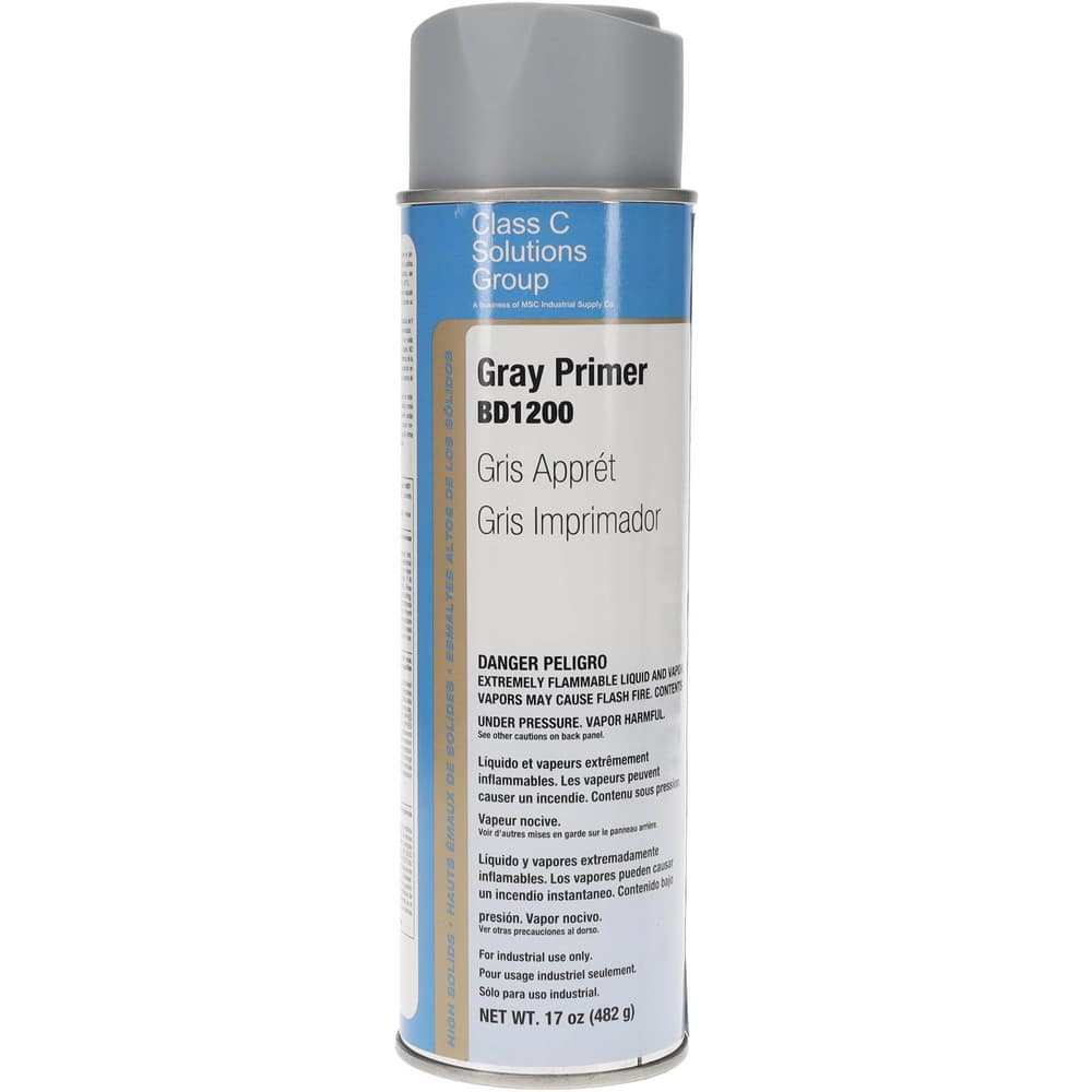 Made in USA - Primers; Product Type: Spray Primer & Finisher; Color: Gray;  Container Size: 20 fl oz - 45665494 - MSC Industrial Supply