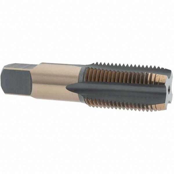 Standard Pipe Tap: 1/2-14, NPS, 4 Flutes, High Speed Steel, Oxide & Gold Finish