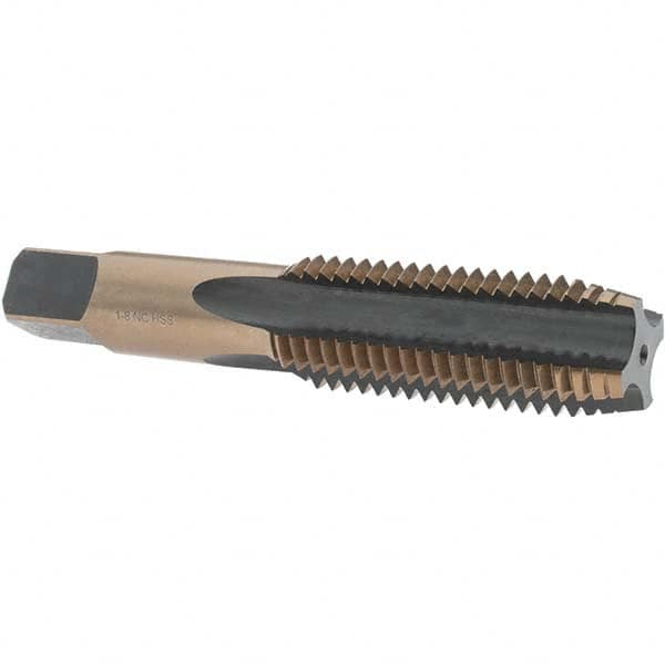 Import BDNA-20715 1-8 Plug H4 Oxide/Gold High Speed Steel 4-Flute Straight Flute Hand Tap 