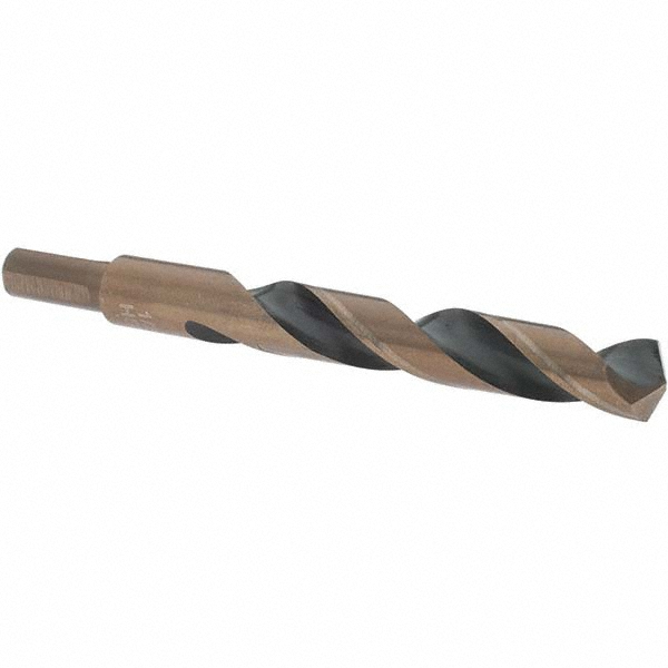 Reduced Shank Drill Bit: 1/2'' Dia, 3/8'' Shank Dia, 135 °, High Speed Steel