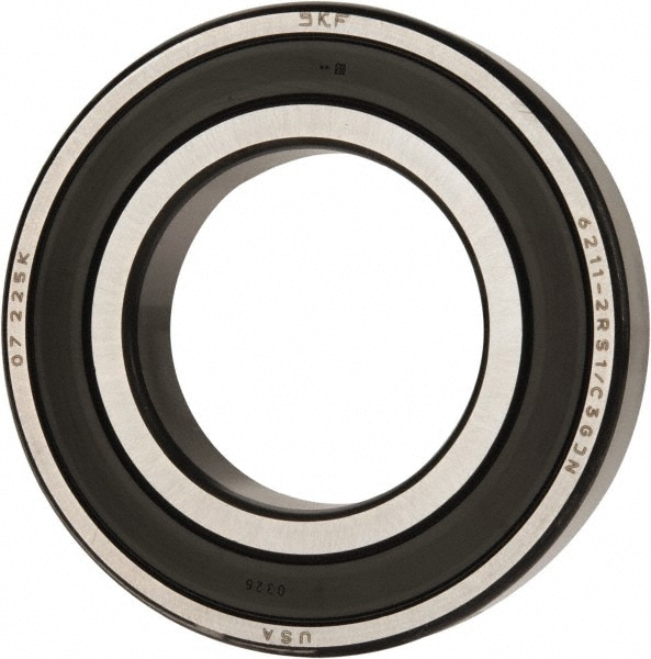 SKF 6211 2RSJEM Deep Groove Ball Bearing: 100 mm OD, Double Seal Image