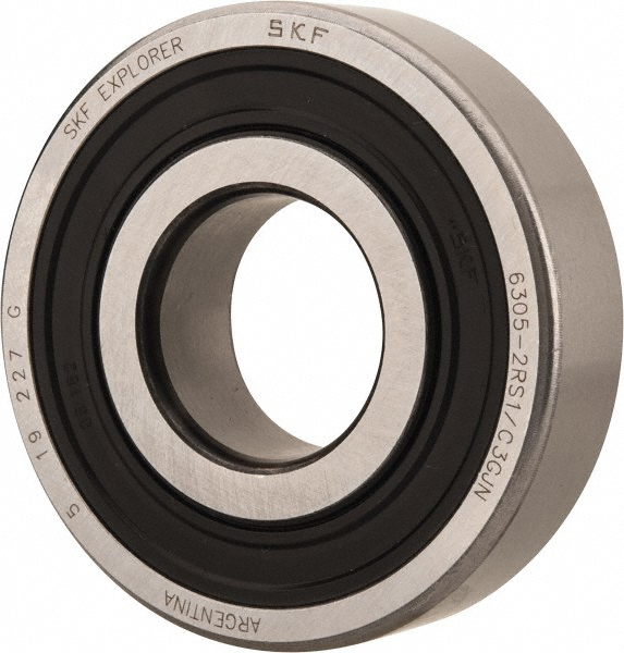 Deep Groove Ball Bearing: 62 mm OD, Double Seal - Bearing Number 6305