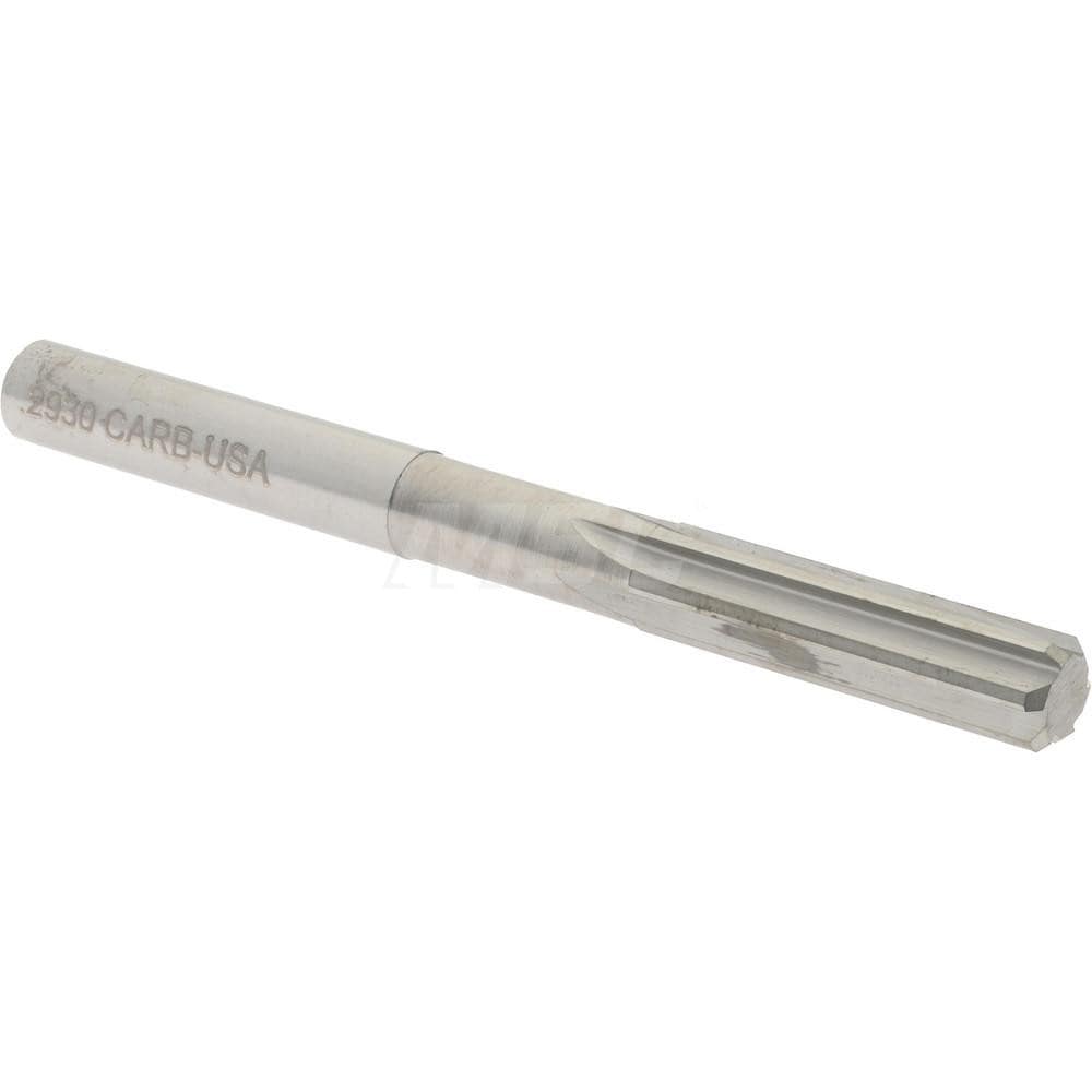 Hertel 45675865 Chucking Reamer: 0.293" Dia, 3-1/4" OAL, 1-1/8" Flute Length, Straight Shank, Solid Carbide Image