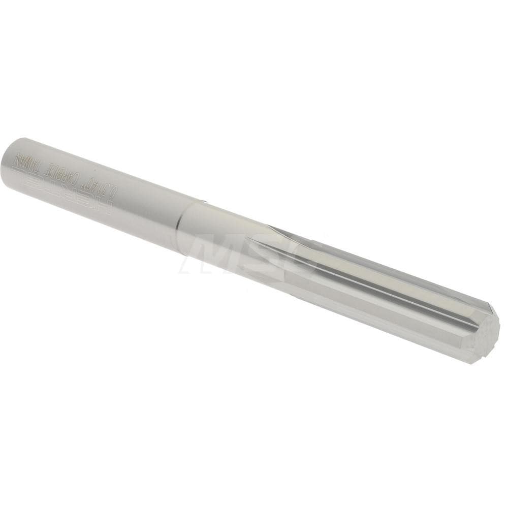 Hertel 45676038 Chucking Reamer: 0.314" Dia, 3-1/4" OAL, 1-1/8" Flute Length, Straight Shank, Solid Carbide Image