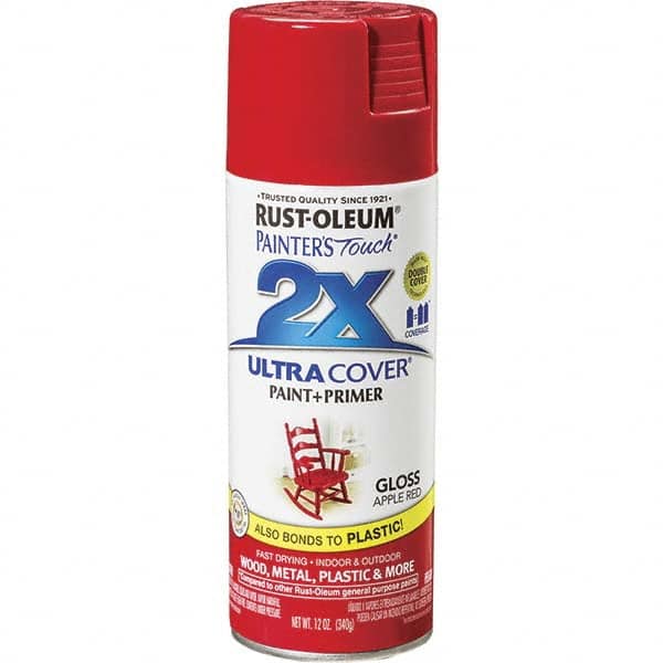 Rust-Oleum 249124 Enamel Spray Paint: Apple Red, Gloss, 12 oz 