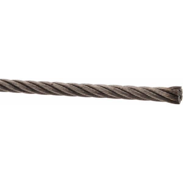 Lift-All - 5/32 Diam, Stainless Steel Wire Rope, Priced as 1' Increments,  250' Total Coil Length