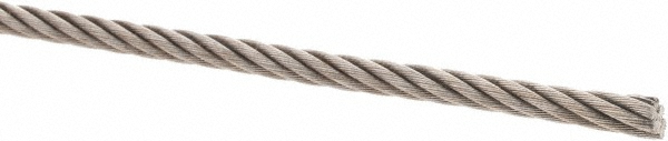 Value Collection Wire Rope: 1/4" Overall Dia, 1', Bright Finish - 4940 lb Breaking Strength, 6 x 37 IWRC | 100-Pack | Part #WS-MH-WIRE-057