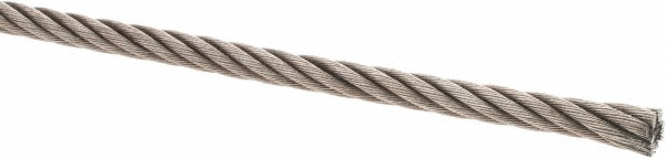 Value Collection Wire Rope: 1/4" Overall Dia, 1', Bright Finish - 5300 lb Breaking Strength, 6 x 37 IWRC | 100-Pack | Part #WS-MH-WIRE-056