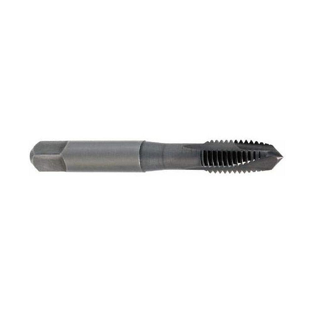 Spiral Point Tap: #6-32 UNC, 2 Flutes, Plug Chamfer, 2B Class of Fit, HSS, Steam Oxide Coated - 11/16" Thread Length, 2" OAL, Right Hand, H2, Series 1011-SO