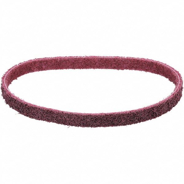 Abrasive Belt: 1/2" Wide, 12" OAL, Aluminum Oxide - Non-Woven, Medium Grade, Wet & Dry