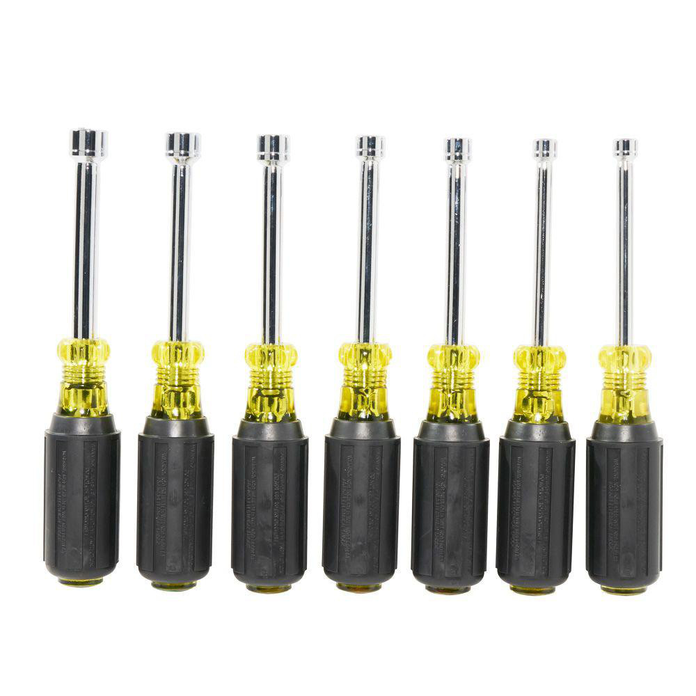 Klein Tools - Nut Driver Set: 7 Pc, 5 to 10 mm, Hollow Shaft, Cushion ...