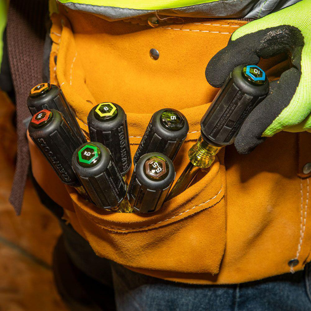 Klein Tools - Nut Driver Set: 7 Pc, 5 to 10 mm, Hollow Shaft, Cushion ...