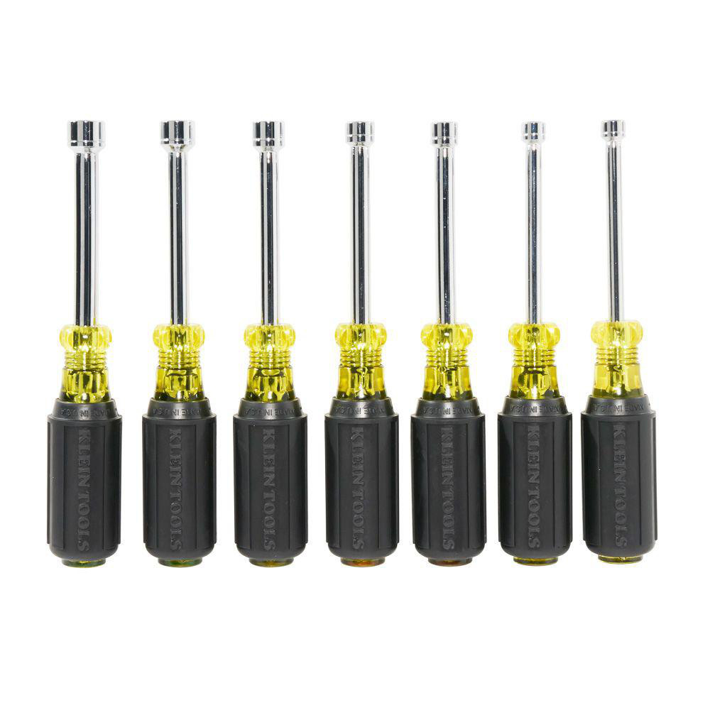 Klein Tools - Nut Driver Set: 7 Pc, 5 to 10 mm, Hollow Shaft, Cushion ...