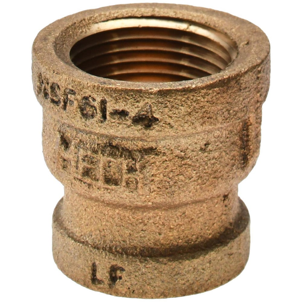 Brass Pipe Reducing Coupling: 3/4 x 1/2" Fitting, MPT, Class 125