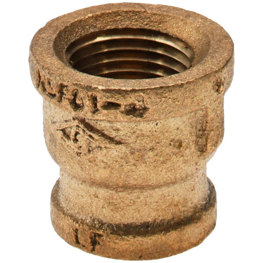 Brass Pipe Reducing Coupling: 1/2 x 3/8" Fitting, MPT, Class 125