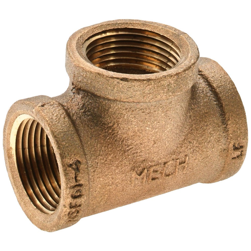 Brass Pipe Tee: 1" Fitting, MPT, Class 125