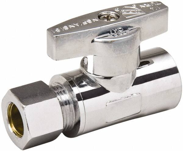 CPVC 1/2 Inlet, 125 Max psi, Chrome Finish, Brass Water Supply Stop Valve