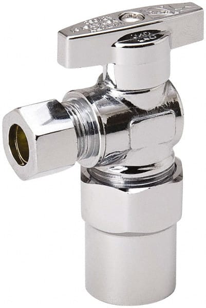 CPVC 1/2 Inlet, 125 Max psi, Chrome Finish, Brass Water Supply Stop Valve