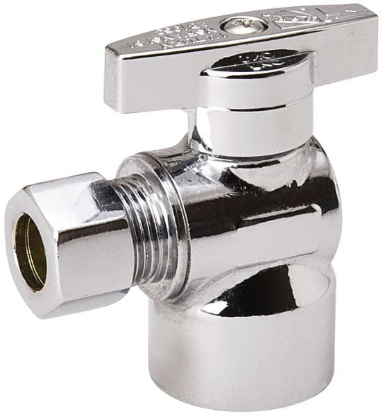FIP 1/2 Inlet, 125 Max psi, Chrome Finish, Brass Water Supply Stop Valve