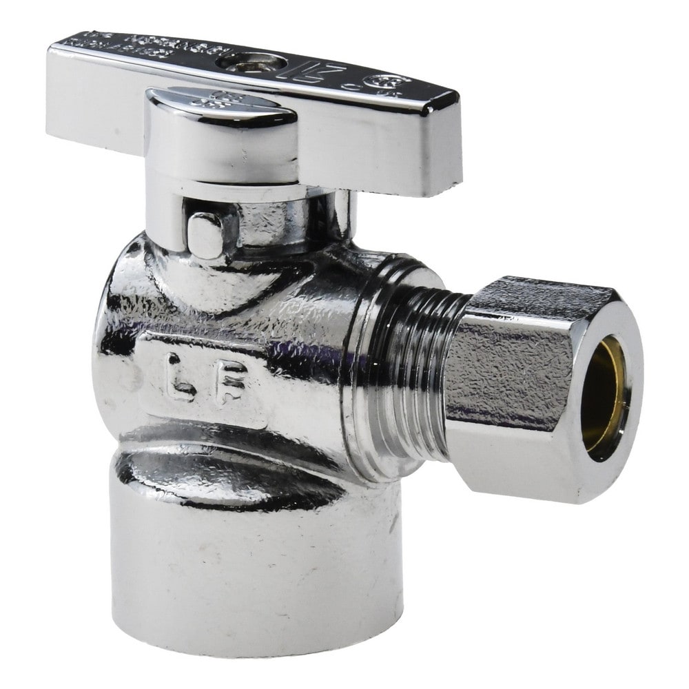 FIP 1/2 Inlet, 125 Max psi, Chrome Finish, Brass Water Supply Stop Valve