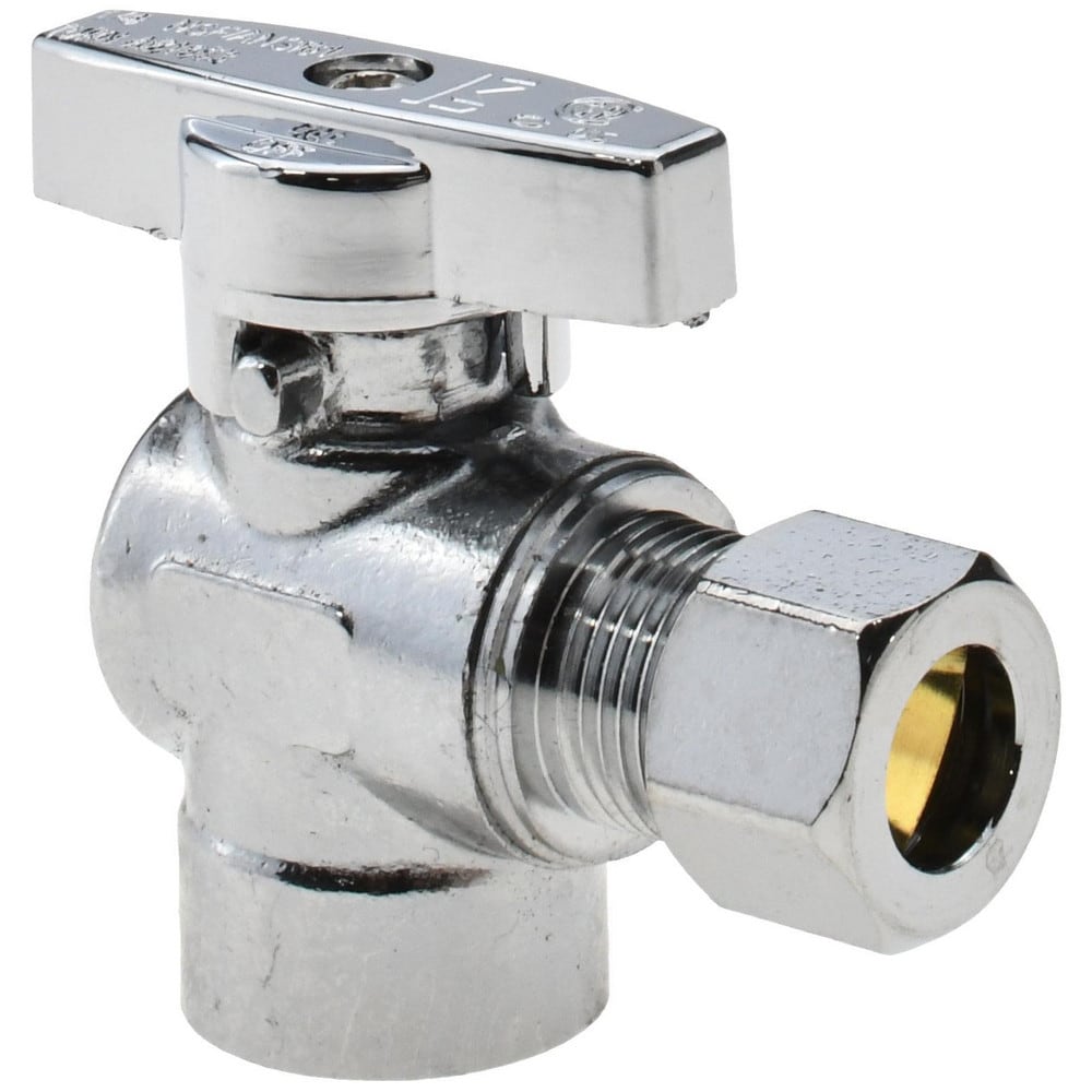 FIP 3/8 Inlet, 125 Max psi, Chrome Finish, Brass Water Supply Stop Valve