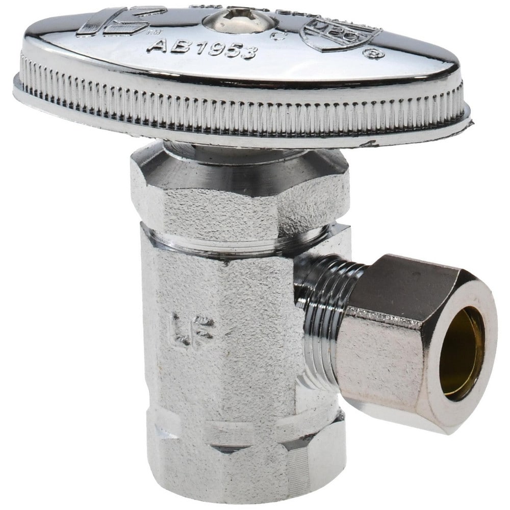 FIP 3/8 Inlet, 125 Max psi, Chrome Finish, Brass Water Supply Stop Valve