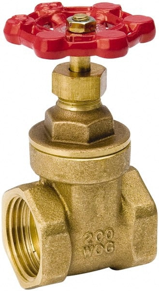 Gate Valve: Compact Gate, 1-1/2" Pipe, IPS, Brass