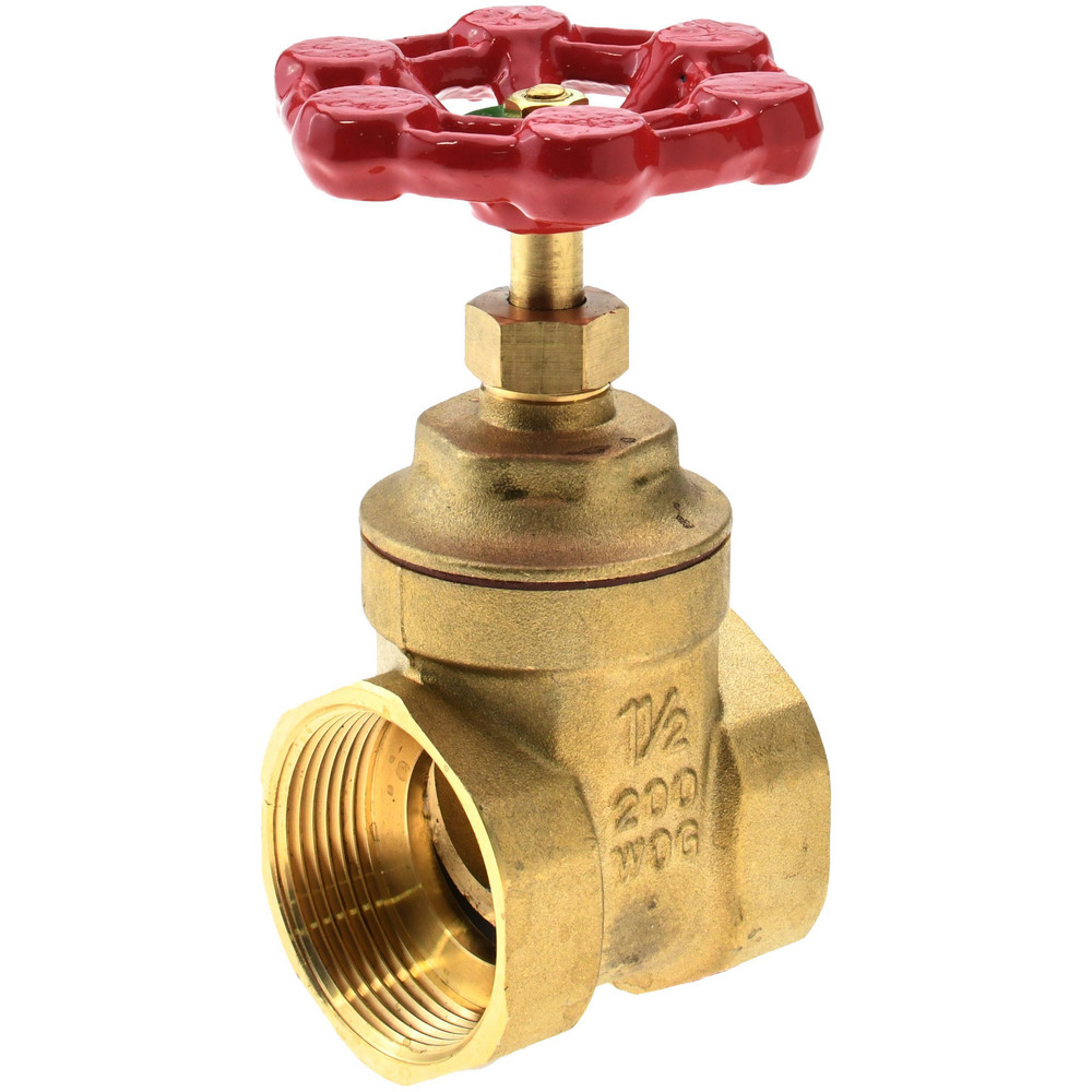 Gate Valve: Compact Gate, 1-1/2" Pipe, IPS, Brass - Screw Over Bonnet