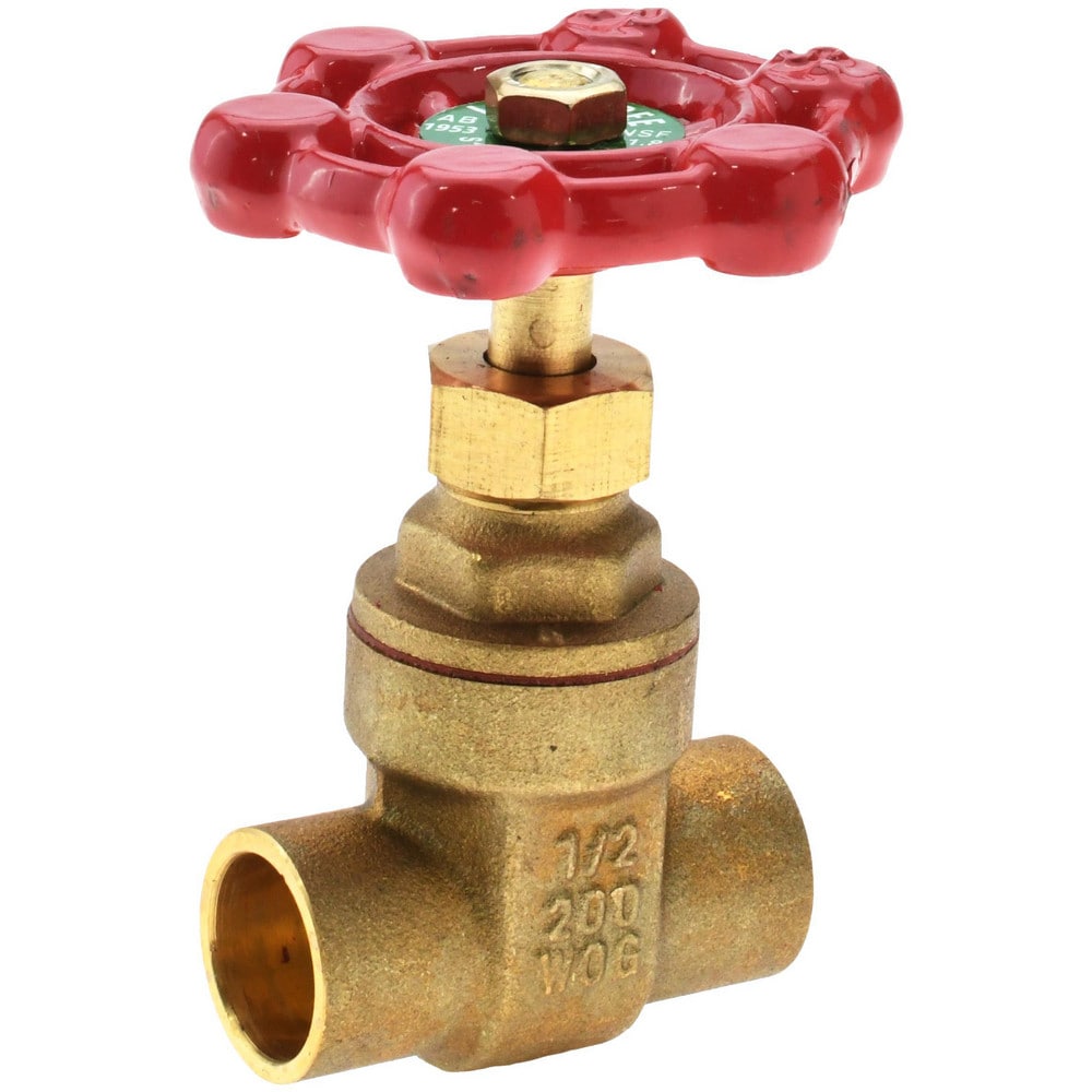 Gate Valve: Compact Gate, 1/2" Pipe, C x C, Brass