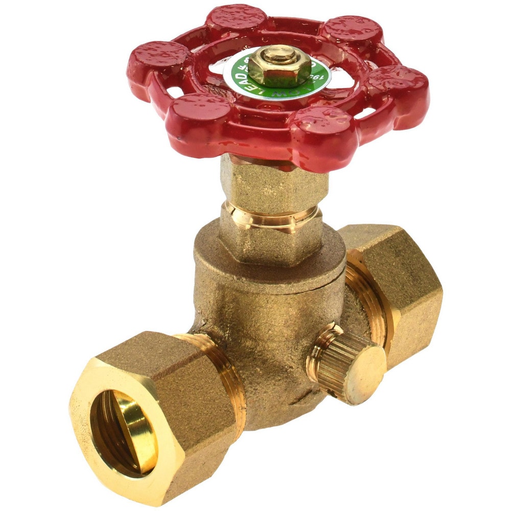 1/2" Pipe, 125 psi WOG Rating, Brass Stop & Waste Valve