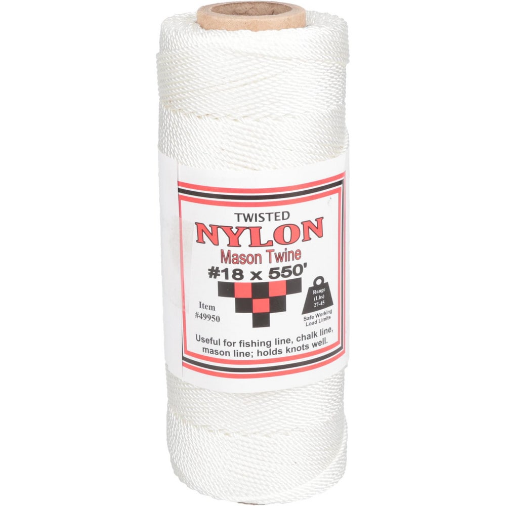 Twisted Seine Twine: #18 Twine Dia, Nylon, White