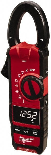 Clamp Meter: CAT III, 1.3" Jaw, Clamp On Jaw