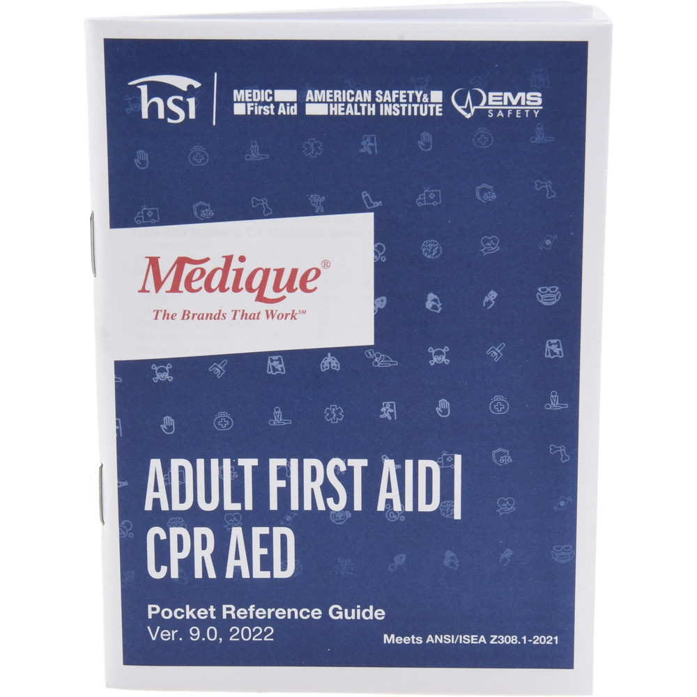First Aid Handbooks; First Aid Kit Compatibility: Medique First Aid Kits ; Color: Green ; Description: First Aid Handbook ; UNSPSC Code: 60106108