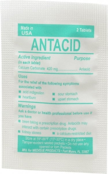 Antacids & Stomach Relief Tablet: (2) 125 Envelopes