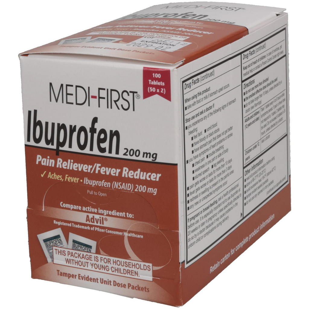 Medique | Medi-First® Headache & Pain Relief Tablet: (2) 50 Envelopes - Medi-First Ibuprofen | Part #80833