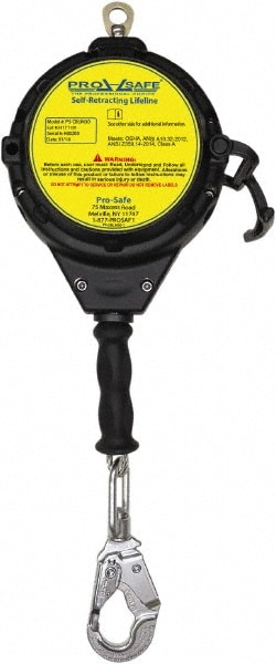 PRO-SAFE PS-CBLM30B Self-Retracting Lifeline: 310 lb Capacity, Self-Locking Carabiner Image